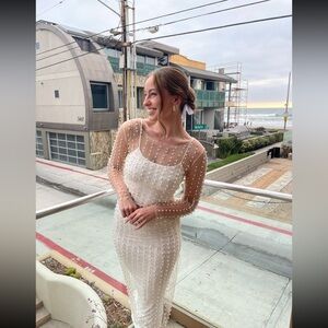 Elegant White Long Sleeve Dress